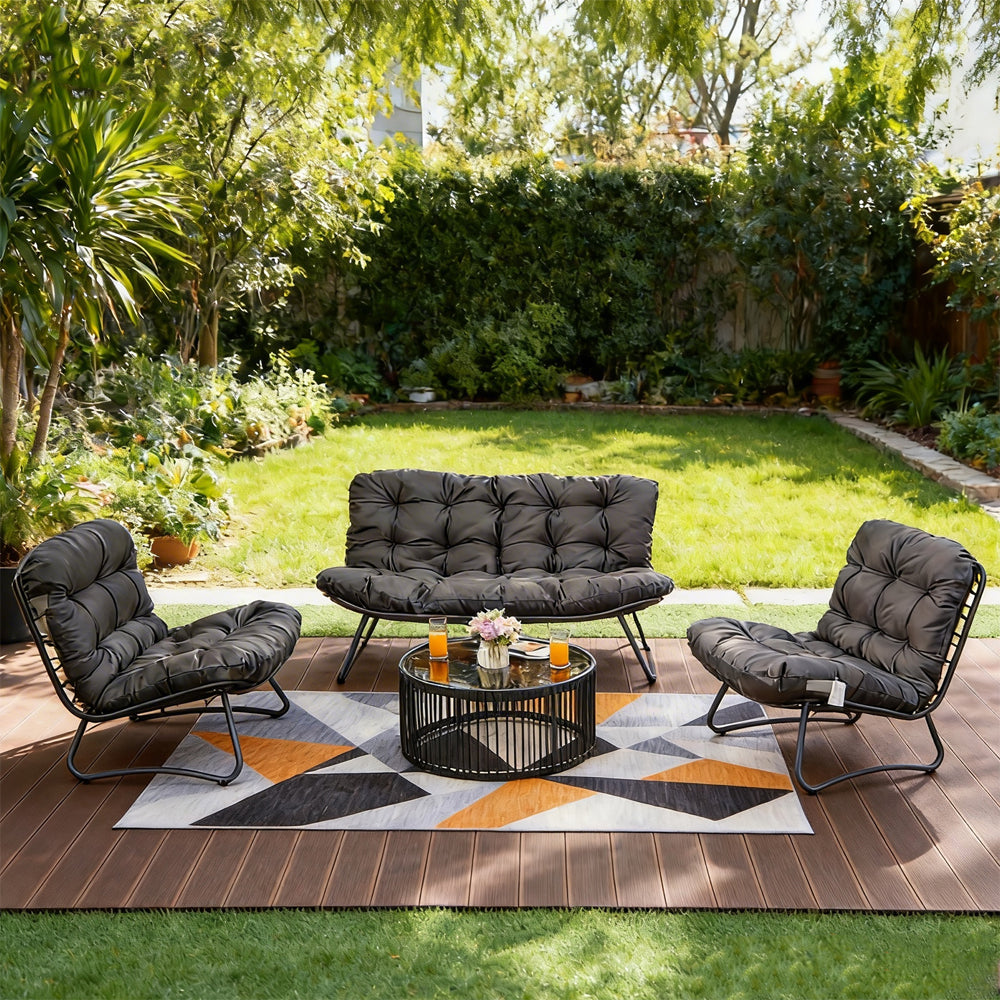 4‑Seater Outdoor Sofa Set with Coffee Table