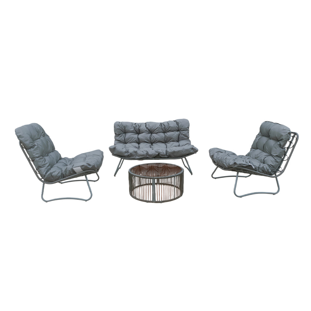 4‑Seater Outdoor Sofa Set with Coffee Table