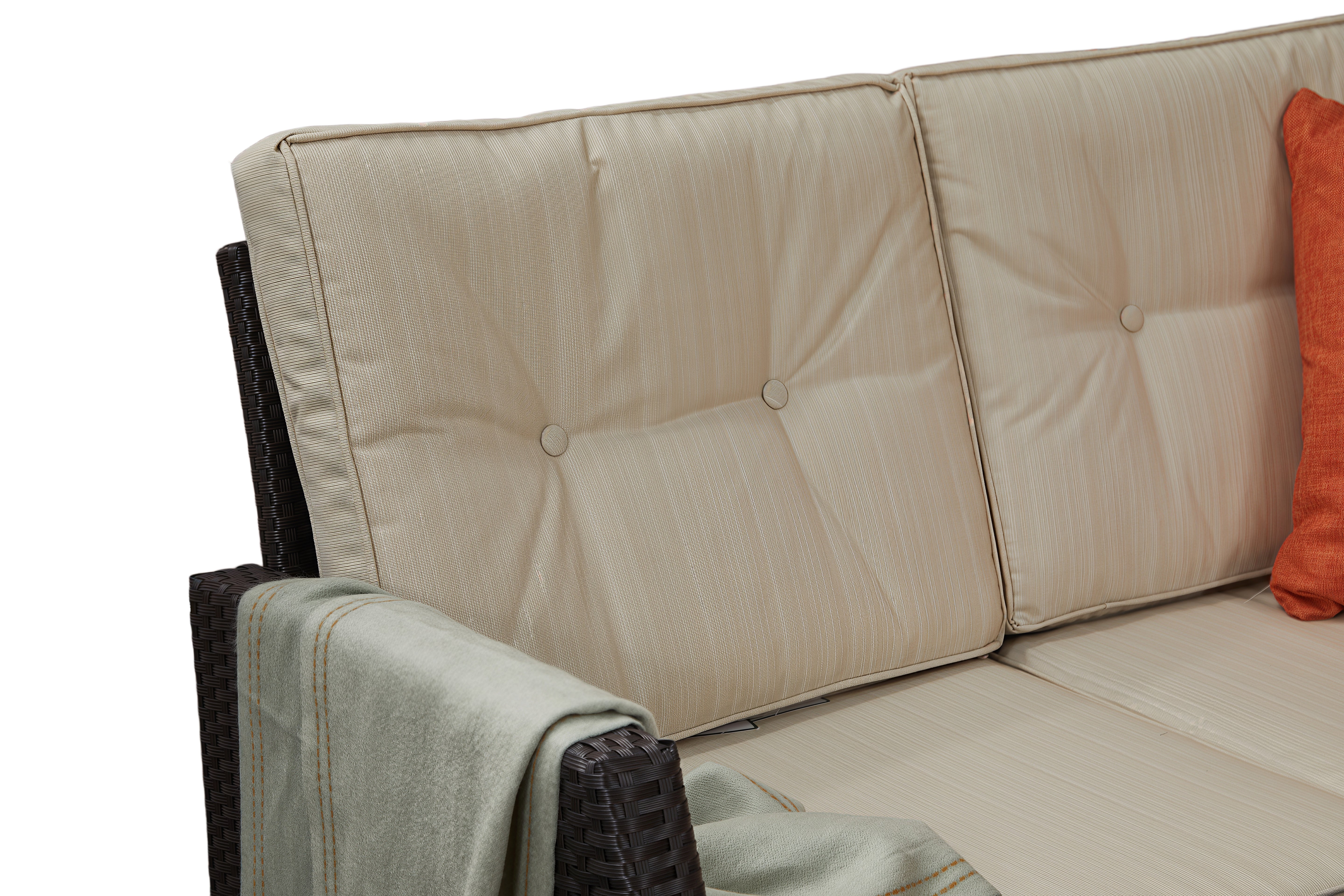 6 Seater Rattan Outdoor Sofa Set with Coffee Table