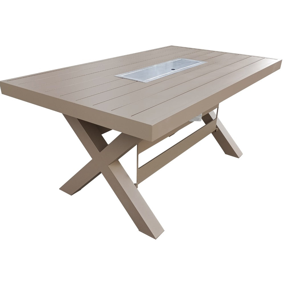 6 Seater Aluminium Garden Dining Set with Firepit Table Option