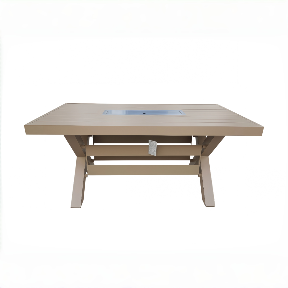 6 Seater Aluminium Garden Dining Set with Firepit Table Option