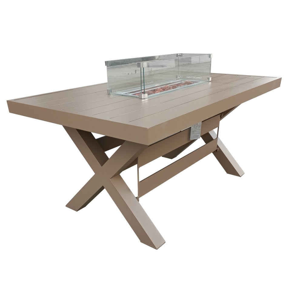 6 Seater Aluminium Garden Dining Set with Firepit Table Option