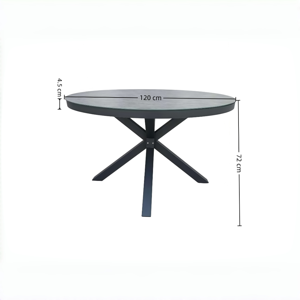 4 Seater Rope Garden Furniture Dining Set with Round Table