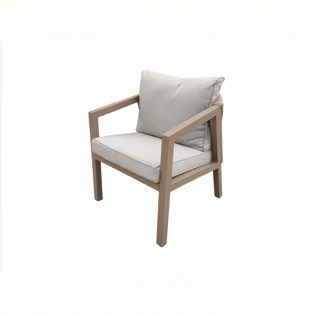 4 Seater Rope Garden Furniture Dining Set with Round Table