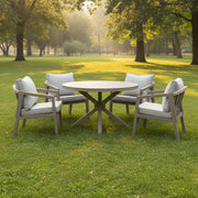 4 Seater Rope Garden Furniture Dining Set with Round Table