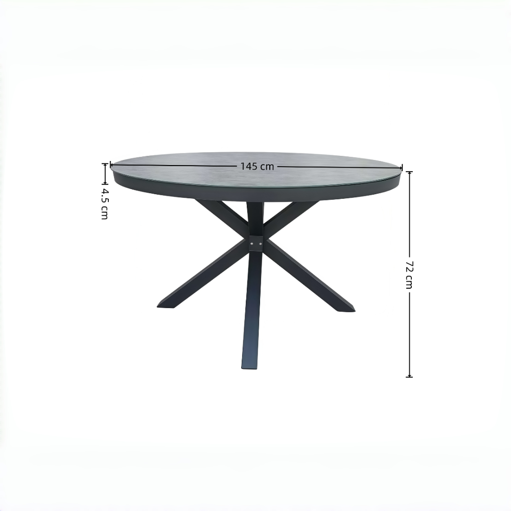 6 Seater Rope Garden Furniture Dining Set with Round Table