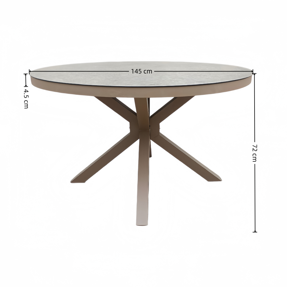 6 Seater Rope Garden Furniture Dining Set with Round Table