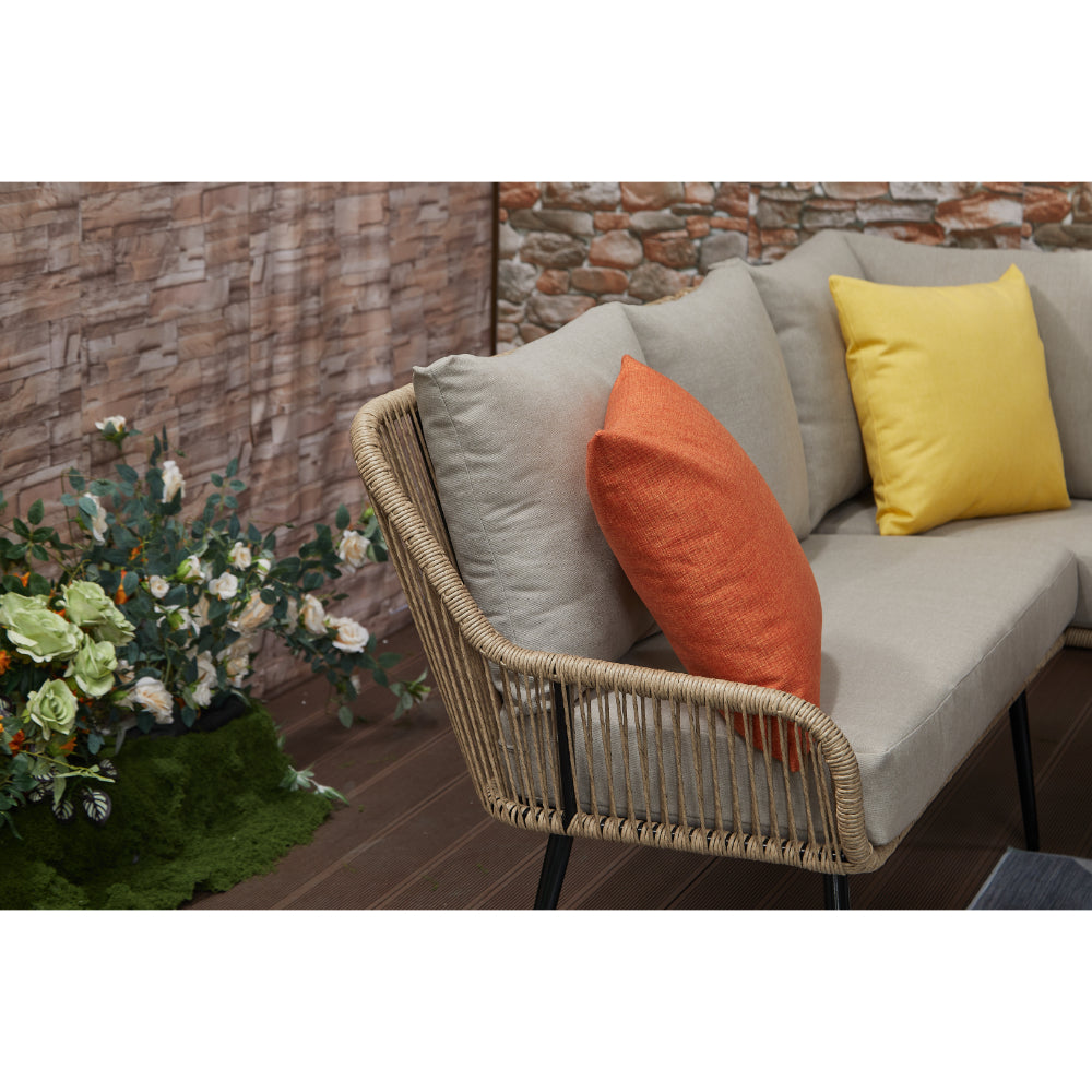 Lisbon 9 Seater Rope Corner Sofa Dining Set with Bench and Table