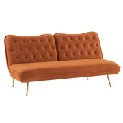 Alessia Velvet Sofa Bed With Button Tufted Back