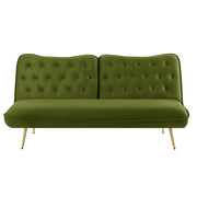 Alessia Velvet Sofa Bed With Button Tufted Back