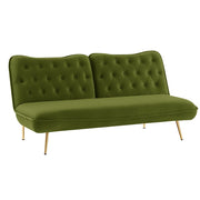 Alessia Velvet Sofa Bed With Button Tufted Back