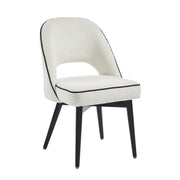 Set Of 2 Amore Boucle Dining Chair In White Teddy Fabric