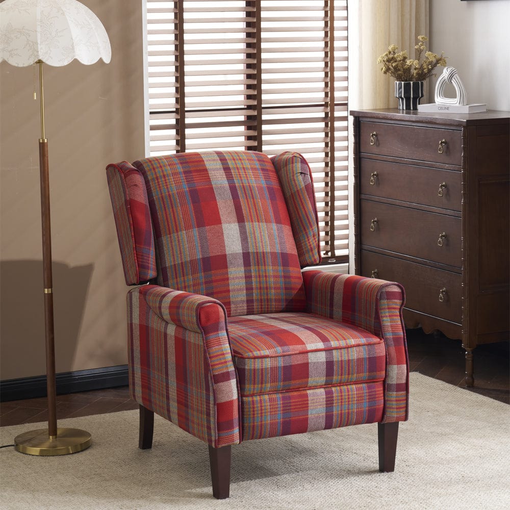 Tartan Red Check Wingback Chair Buy Versatile Check Stirling Red