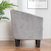 Ascot Velvet Tub Chair In Grey
