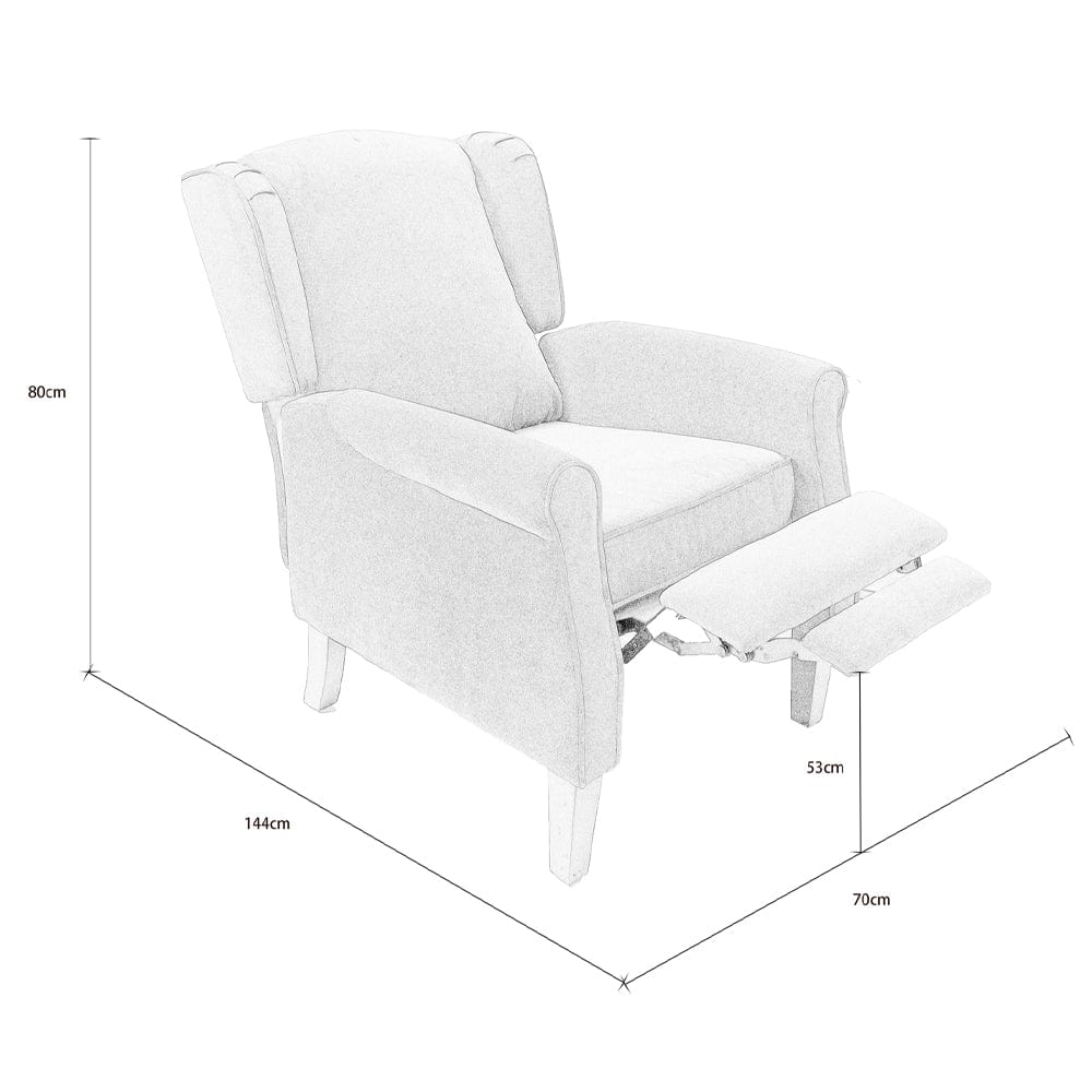 Ascot Velvet Pushback Recliner Chair