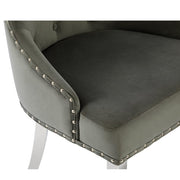 Avers Grey Velvet Button Back Dining Chairs