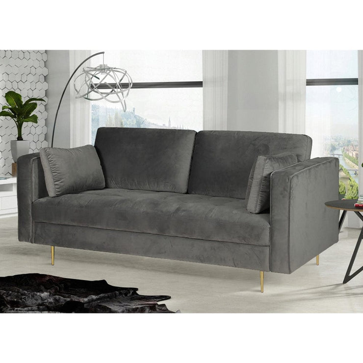 Avery Velvet 2 Seater Sofa with 2 Scatter Cushions