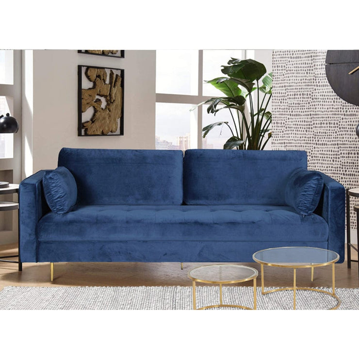 Avery Velvet 3 Seater Sofa with 2 Scatter Cushions