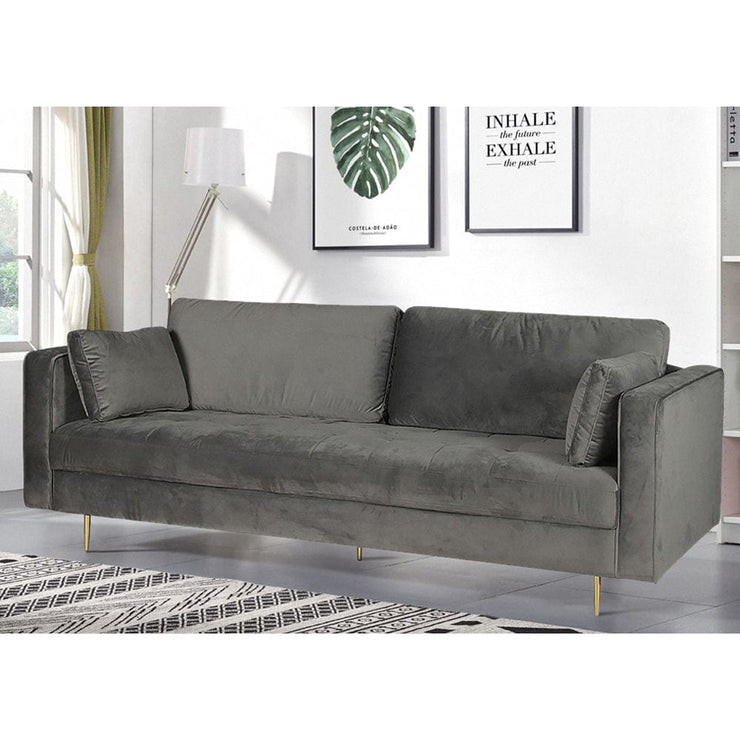 Avery Velvet 3 Seater Sofa with 2 Scatter Cushions