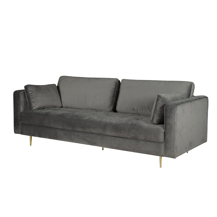 Avery Velvet 3 Seater Sofa with 2 Scatter Cushions