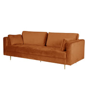 Avery Velvet 3 Seater Sofa with 2 Scatter Cushions