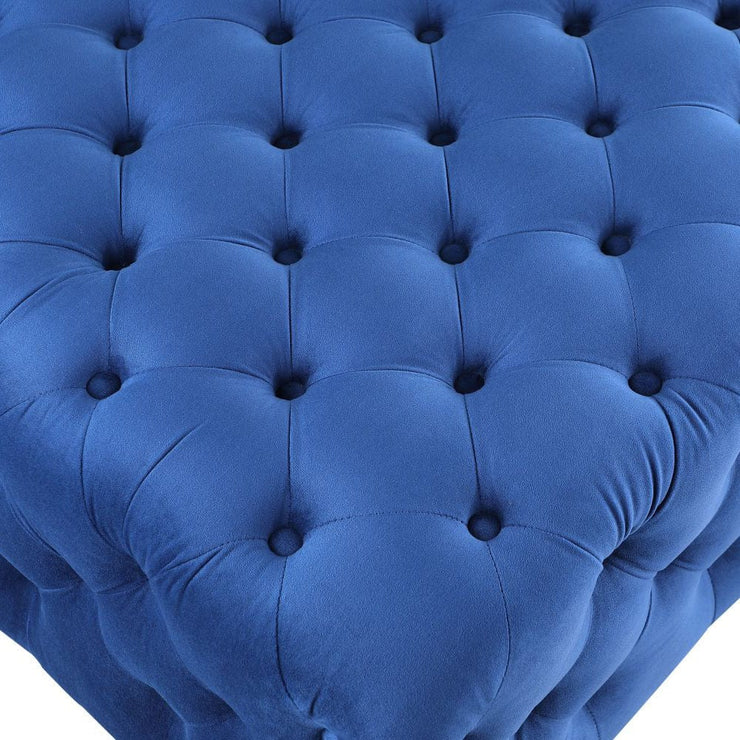 Chesterfield Velvet Button Tufted Ottoman