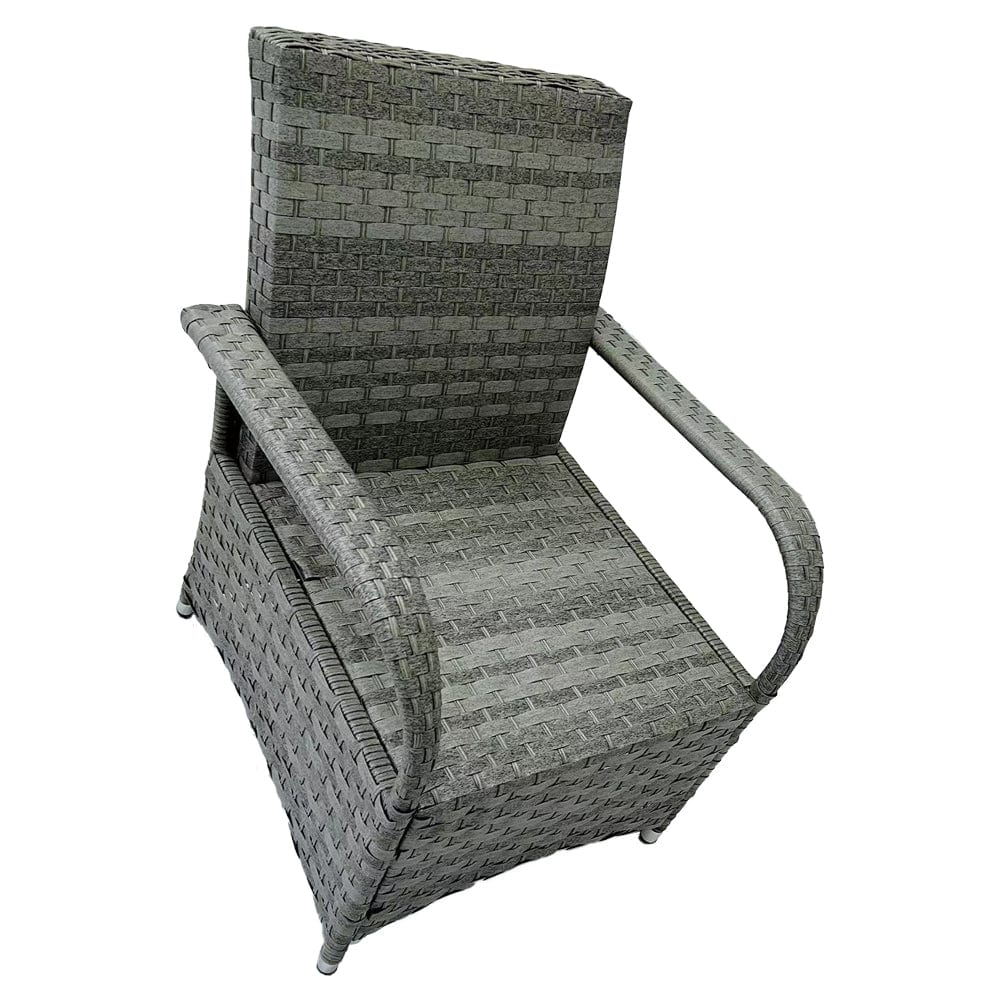 Aura 6 Seater Armchair Oval Rattan Garden Furniture Dining Set with Parasol Hole and Rain Cover