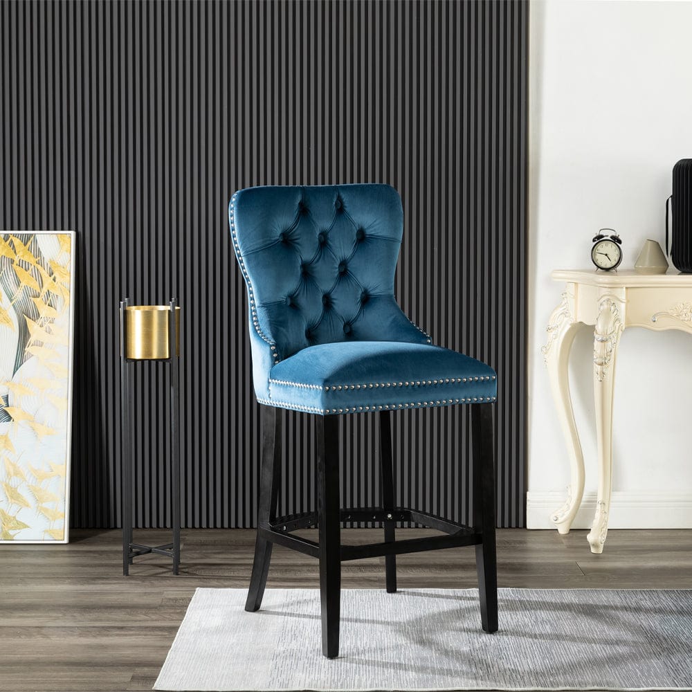 Button Back Stools Avers Velvet Button Back Bar Stool Bar Chair
