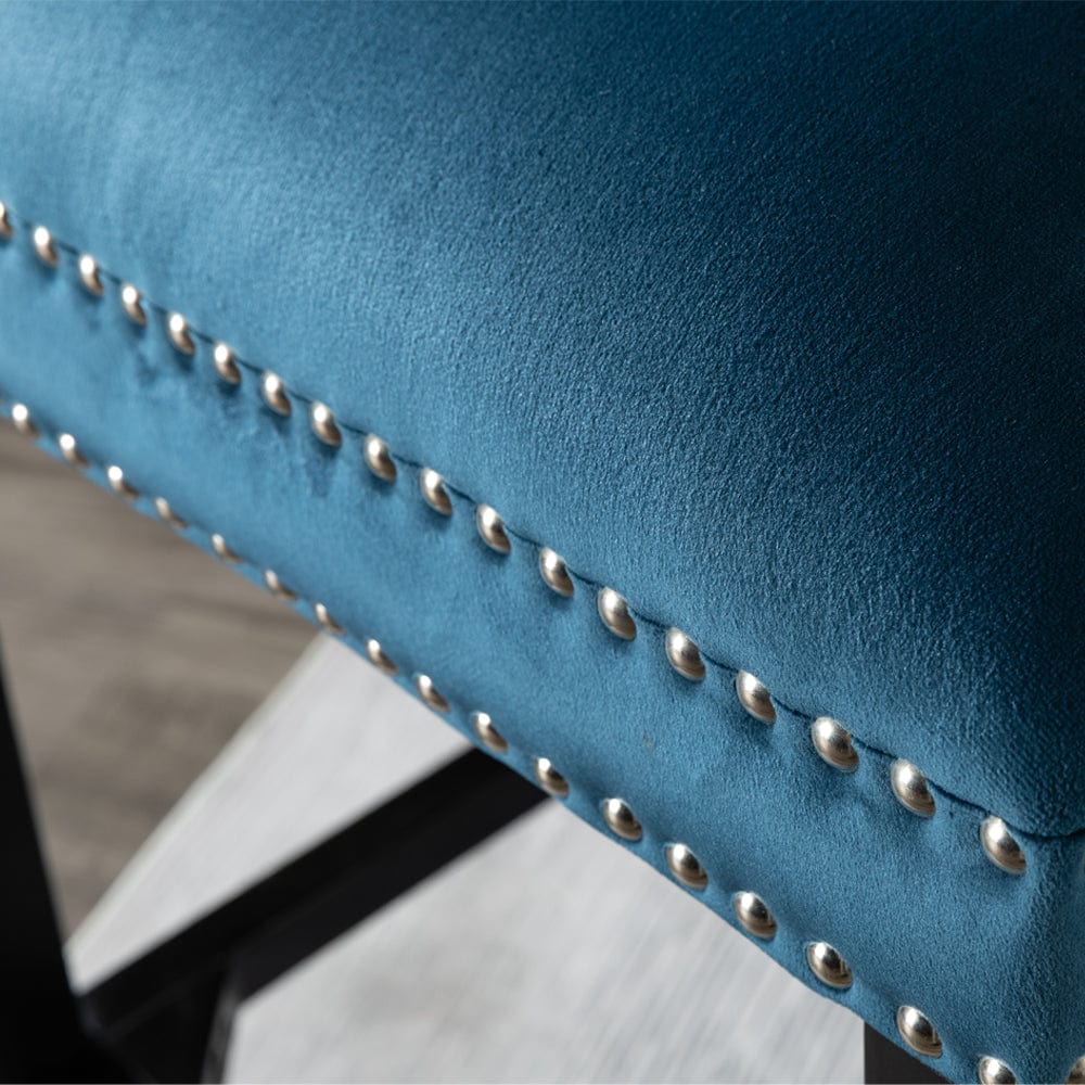 Avers Velvet Button Back Bar Stool Bar Chair