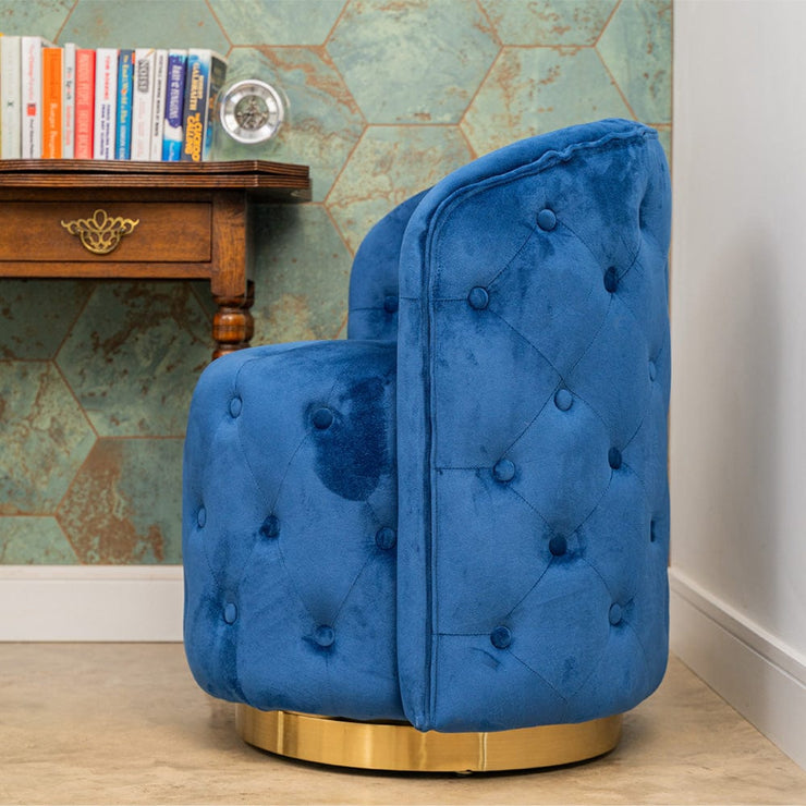 Avers Velvet Swivel Tub Chair Accent Armchair Leisure Ottoman