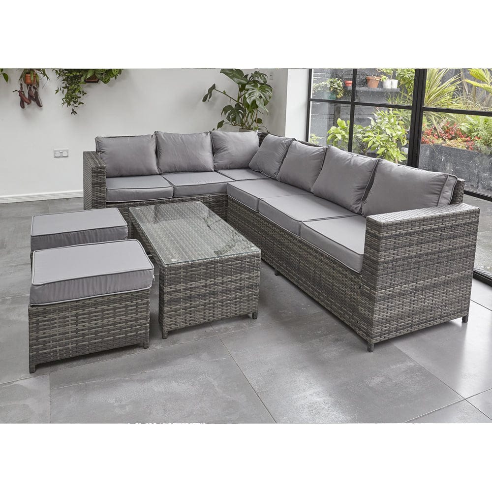 Barcelona Grey Modular 8 Seater Rattan Corner Sofa Set | Furniture