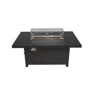 Berlin Large 9 seater Outdoor Fabric and Aluminium Corner Casual Dining Set with Firepit Table