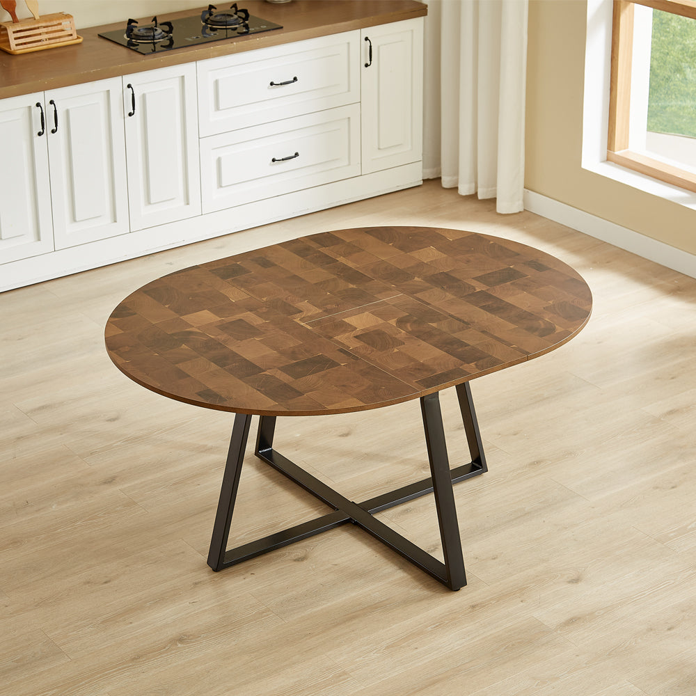Belluno Industrial Style 160cm Round Extending Dining Table