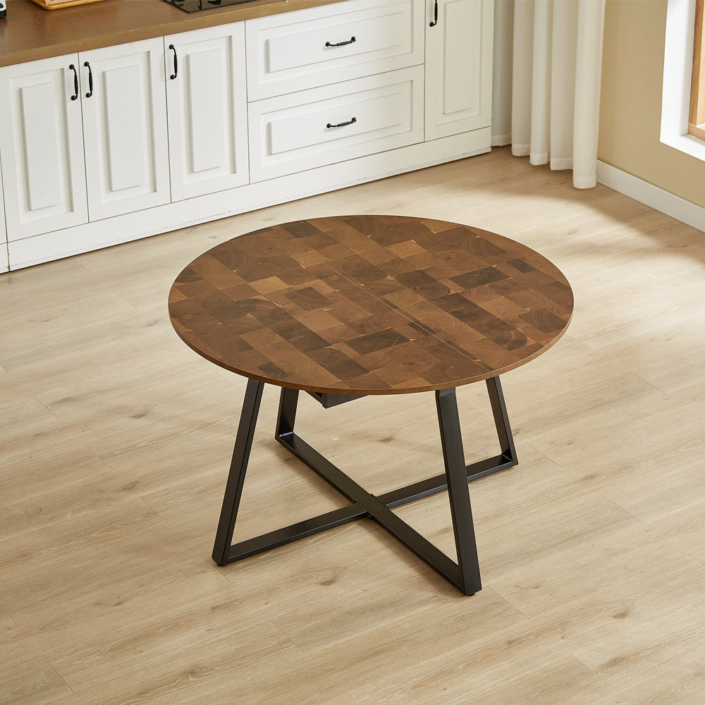 Belluno Industrial Style 160cm Round Extending Dining Table