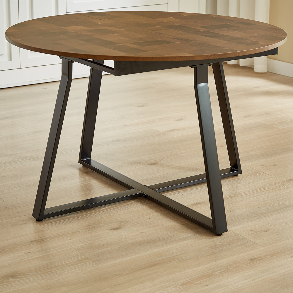 Belluno Industrial Style 160cm Round Extending Dining Table