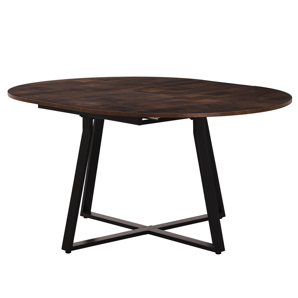 Belluno Industrial Style 160cm Round Extending Dining Table