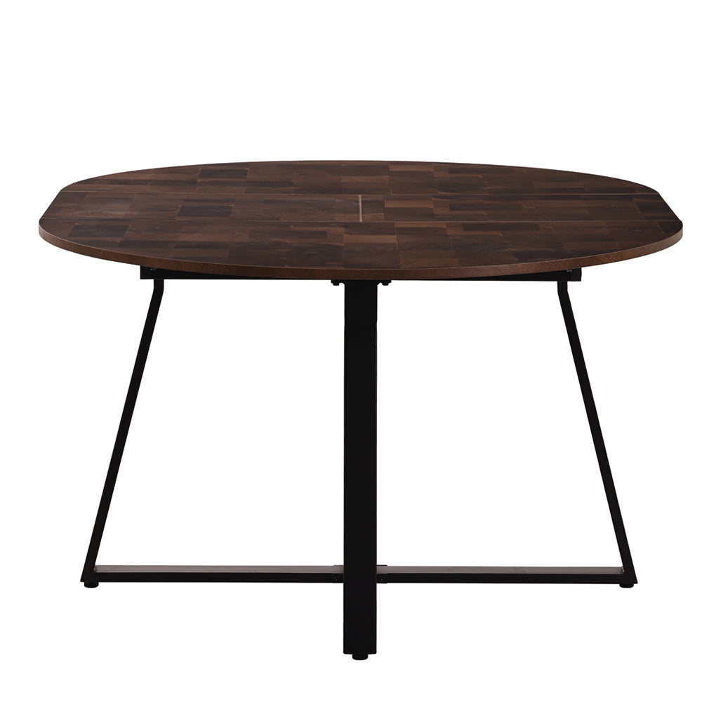 Belluno Industrial Style 160cm Round Extending Dining Table