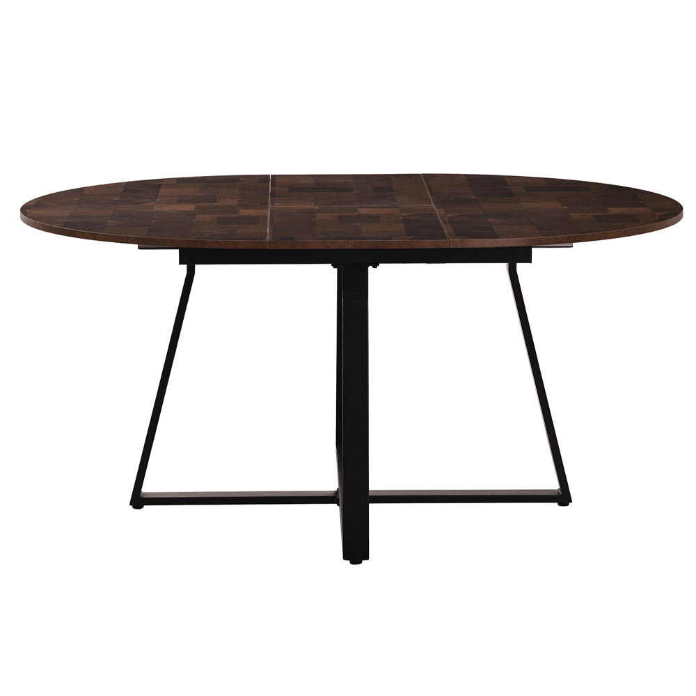 Belluno Industrial Style 160cm Round Extending Dining Table