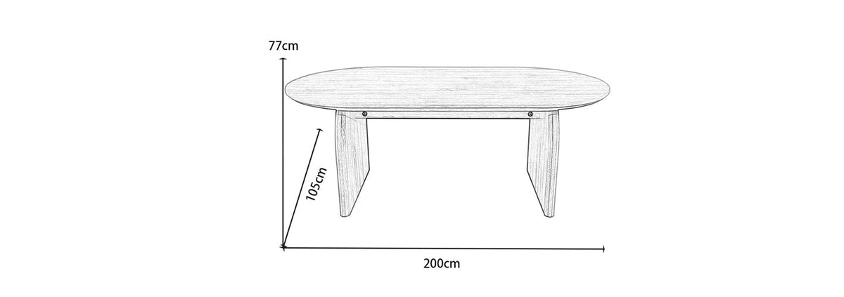 Belluno Oak Or Black 4-6 Seater 200cm Oval Dining Table