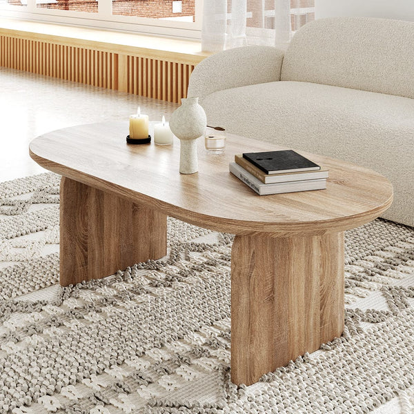 Belluno 120cm Oval Coffee Table In Oak – Furniture Maxi