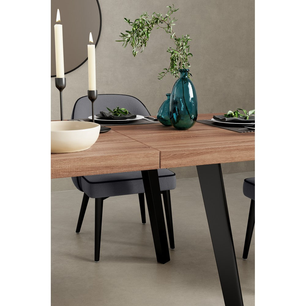 Belluno 4-6 Seater Oak 190CM Extending Dining Table With 4/6 Boucle Dining Chairs
