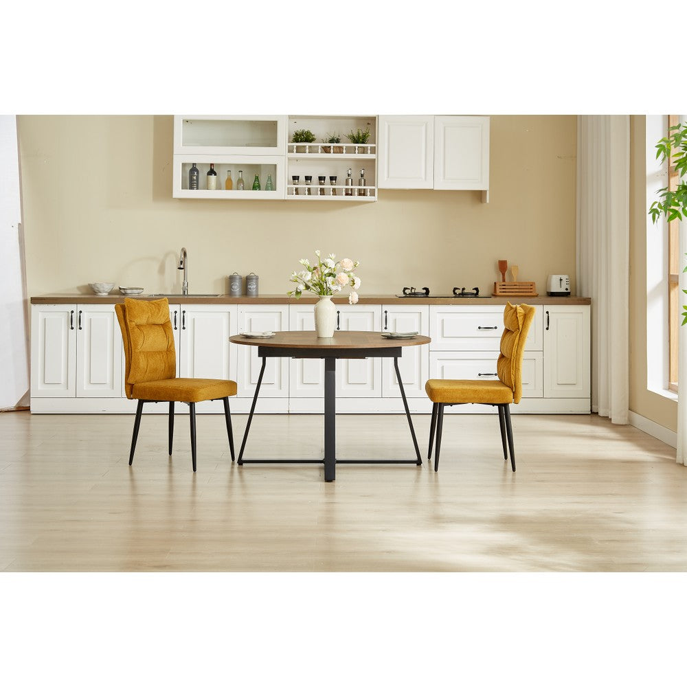 Belluno Industrial Style 160cm Round Extending Dining Table With 2/4 Dining Chairs