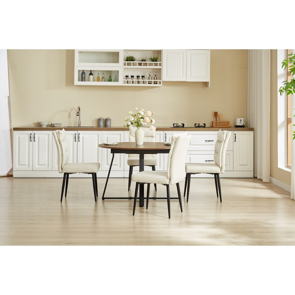 Belluno Industrial Style 160cm Round Extending Dining Table With 2/4 Dining Chairs