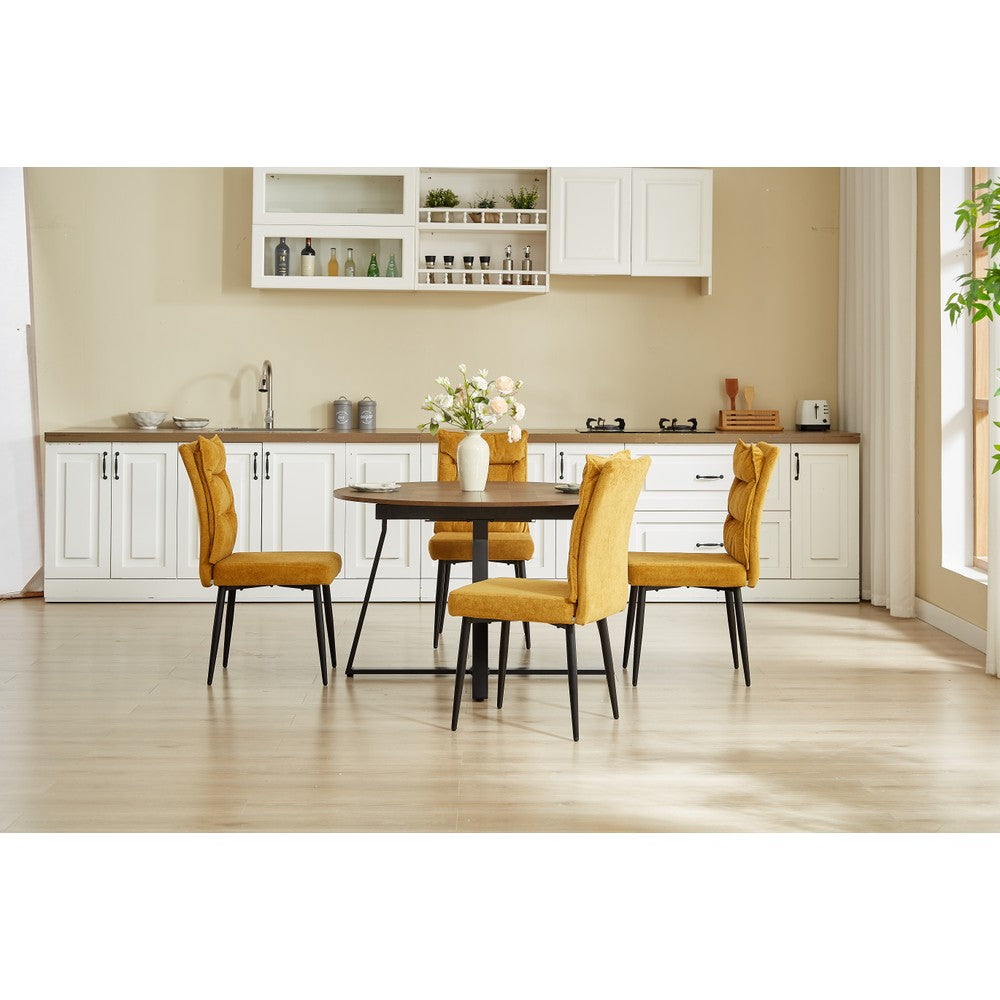 Belluno Industrial Style 160cm Round Extending Dining Table With 2/4 Dining Chairs