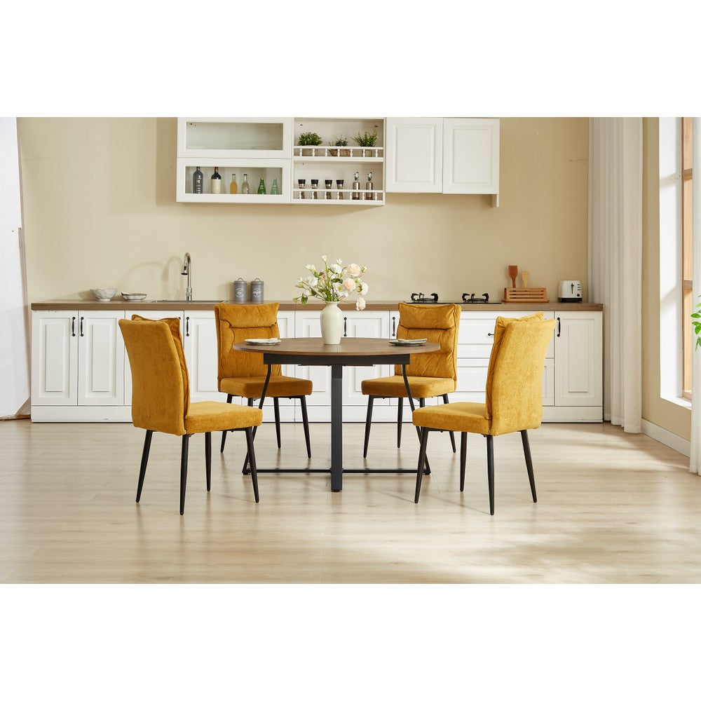 Belluno Industrial Style 160cm Round Extending Dining Table With 2/4 Dining Chairs