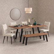 Belluno 160-190cm Extending Dining Table Set With 4 Chairs And Bench