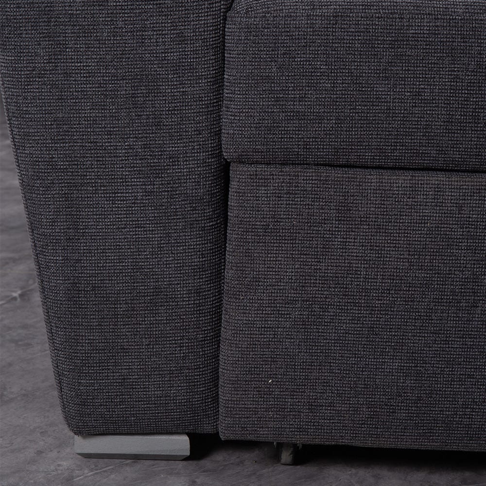 Linen 3 Seater Corner Sofa Bed Reversible Ottoman Chaise Sofa With Cupholder and Wireless Charger