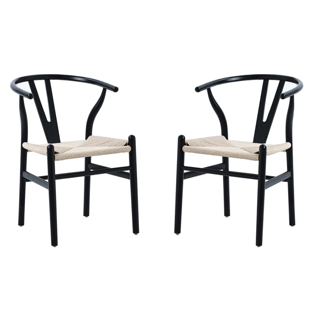 Luna Round Dining Table Set With 2-4 Beach Wood Chairs