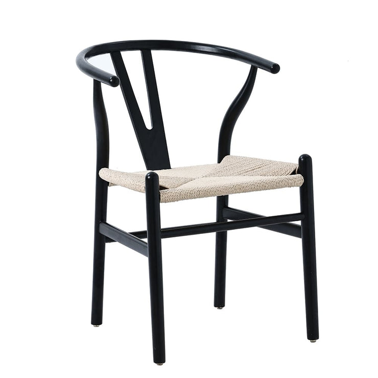 Set Of 2 Boho Beech Wood Dining Chairs