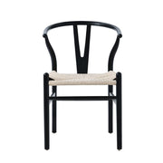 Set Of 2 Boho Beech Wood Dining Chairs